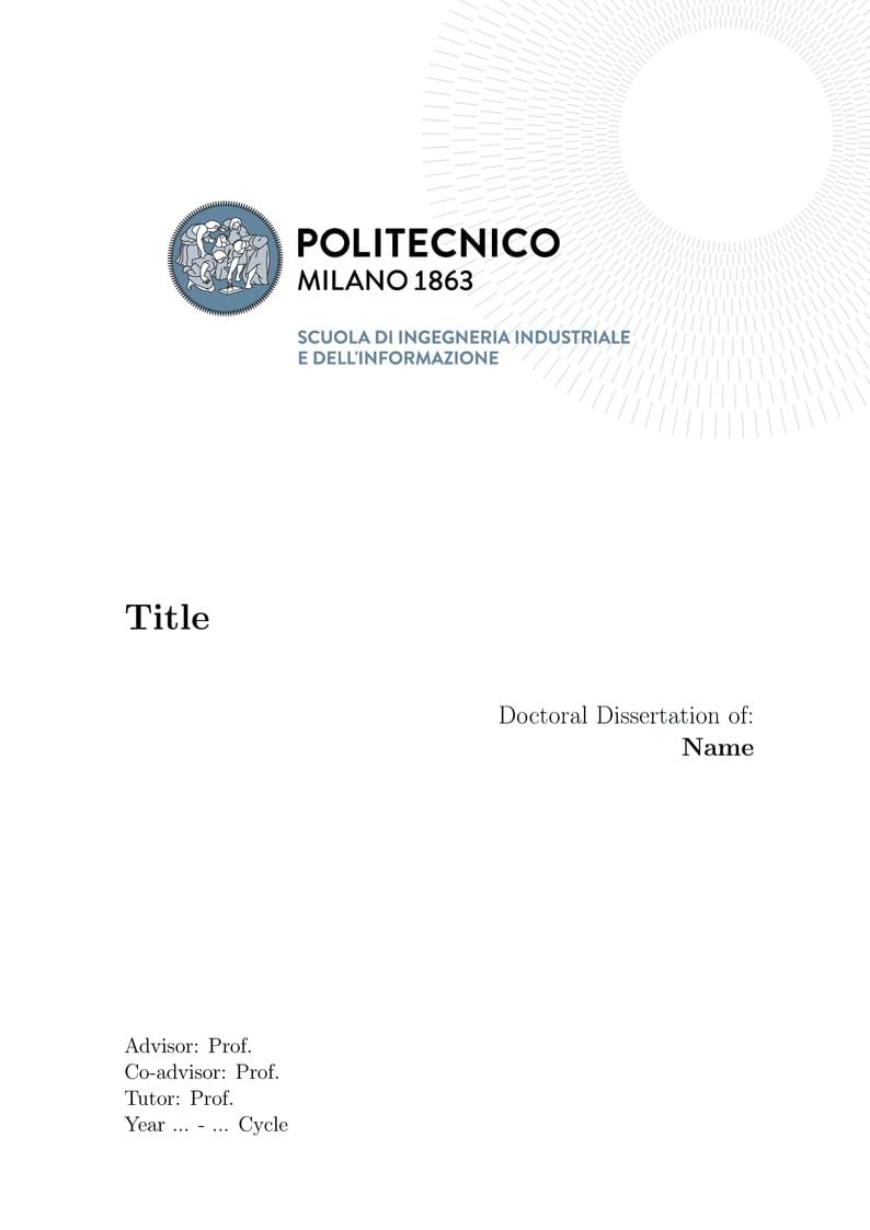 PhD Thesis Template