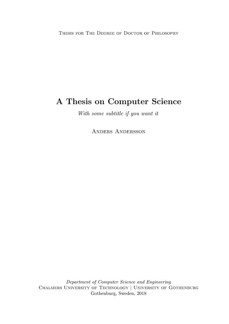 Chalmers Licentiate Thesis Template