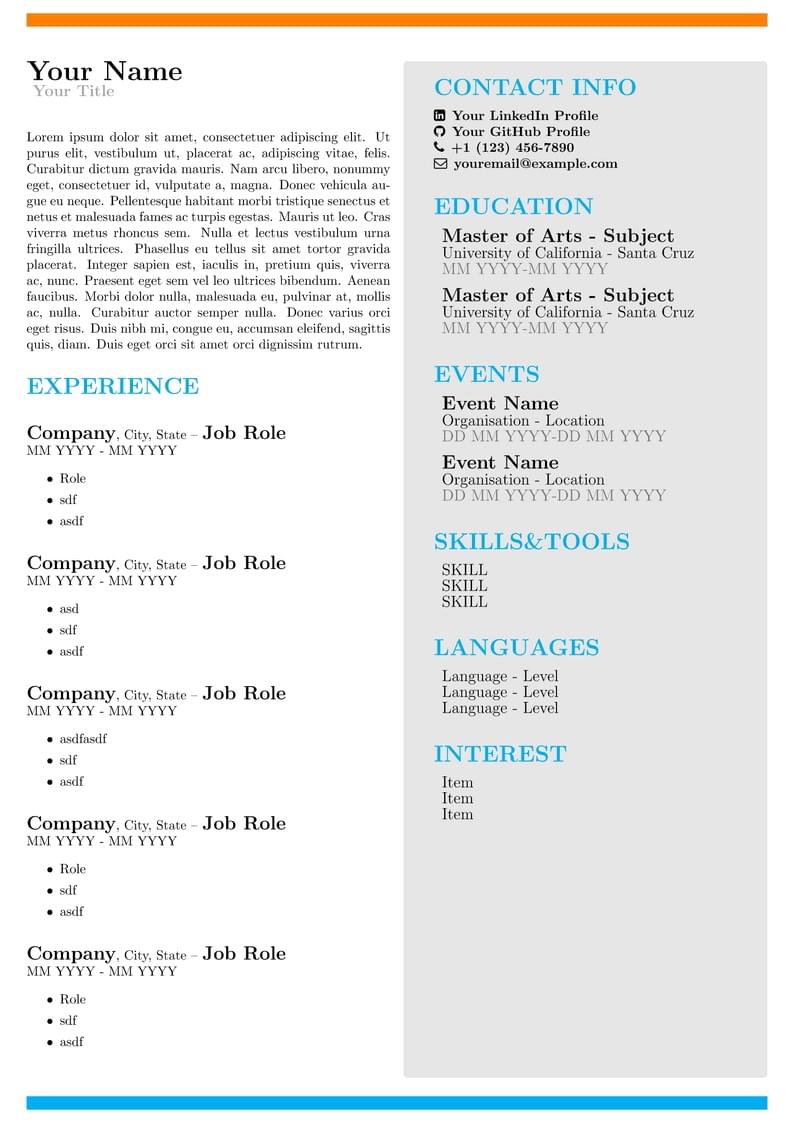 CV for Workdays