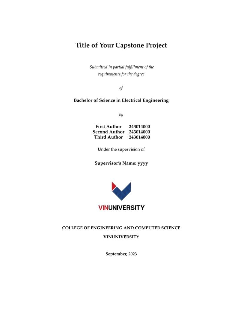 VinUni - CECS Capstone Project Template