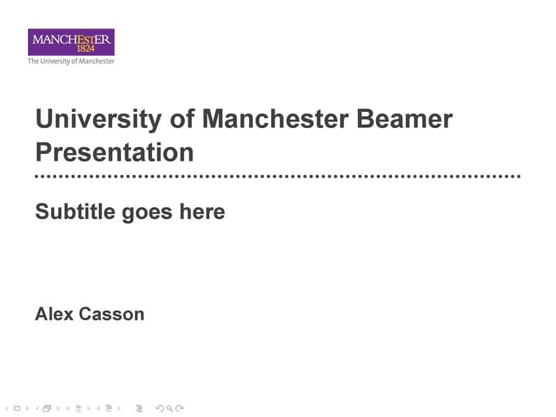 University of Manchester presentation (beamer) template