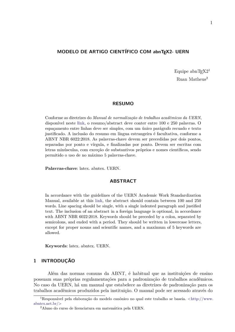 Modelo Artigo UERN - ABNTex2