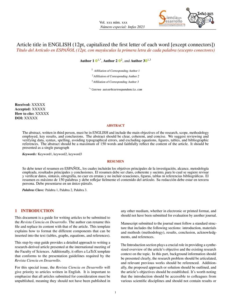 Número especial - Revista Ciencia en Desarrollo