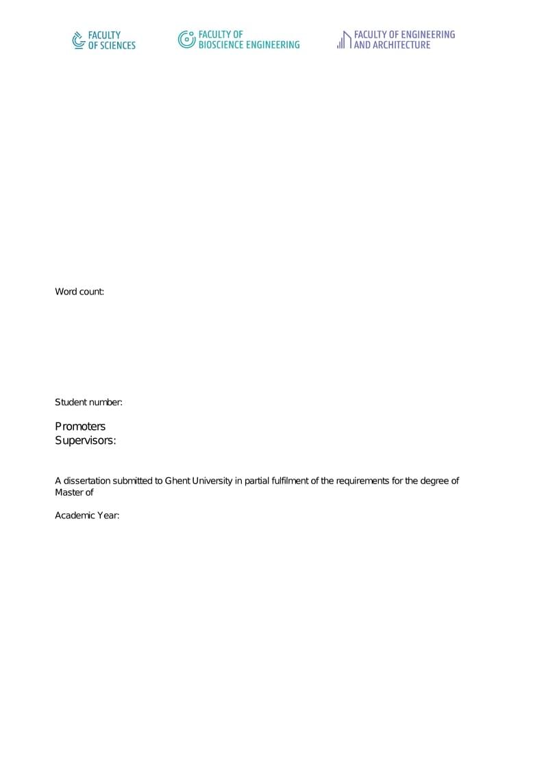 Master Dissertation Template UGent Bioinformatics
