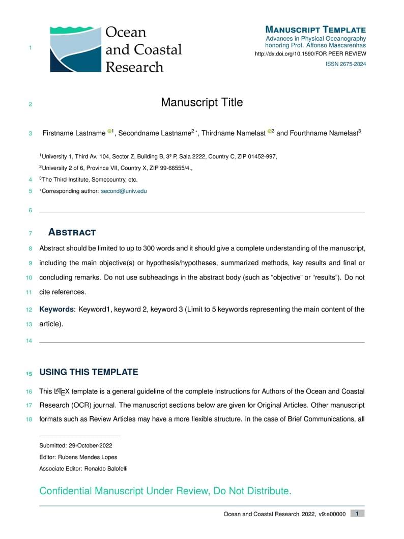 Ocean and Coastal Research Journal