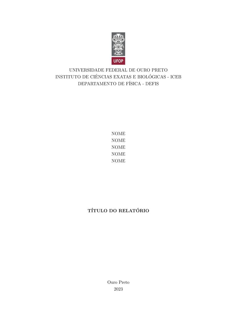 Template para Relatório de Física - UFOP