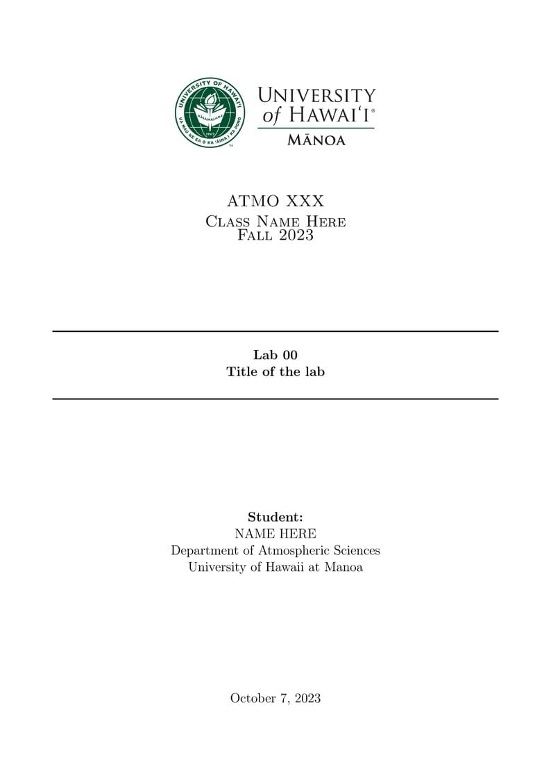 UH ATMO report template
