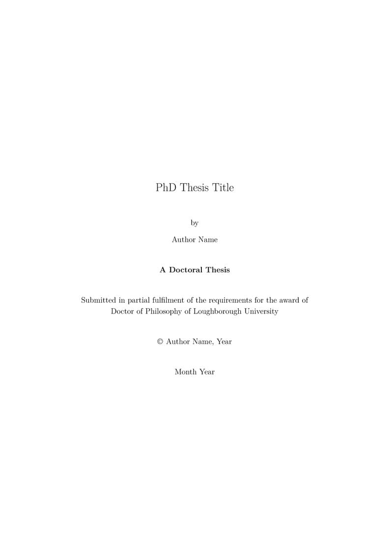 Loughborough University Thesis Template (class)