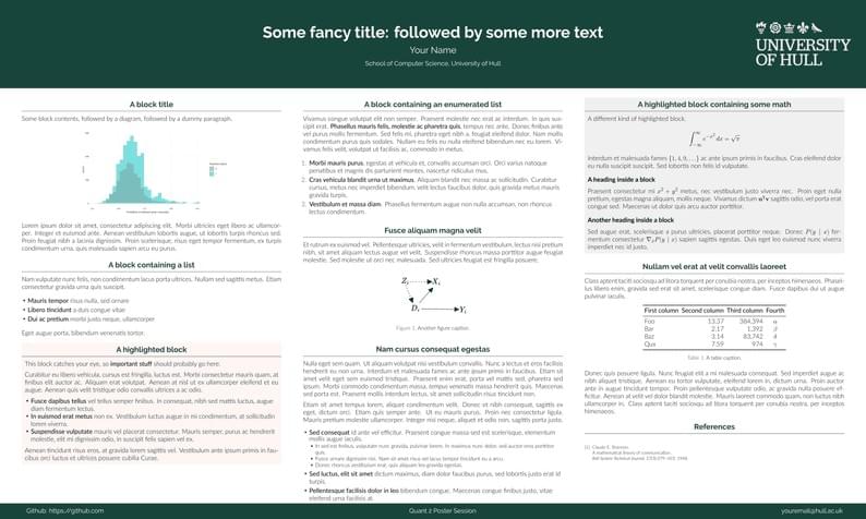 Poster template for University of Hull (Computer Science)