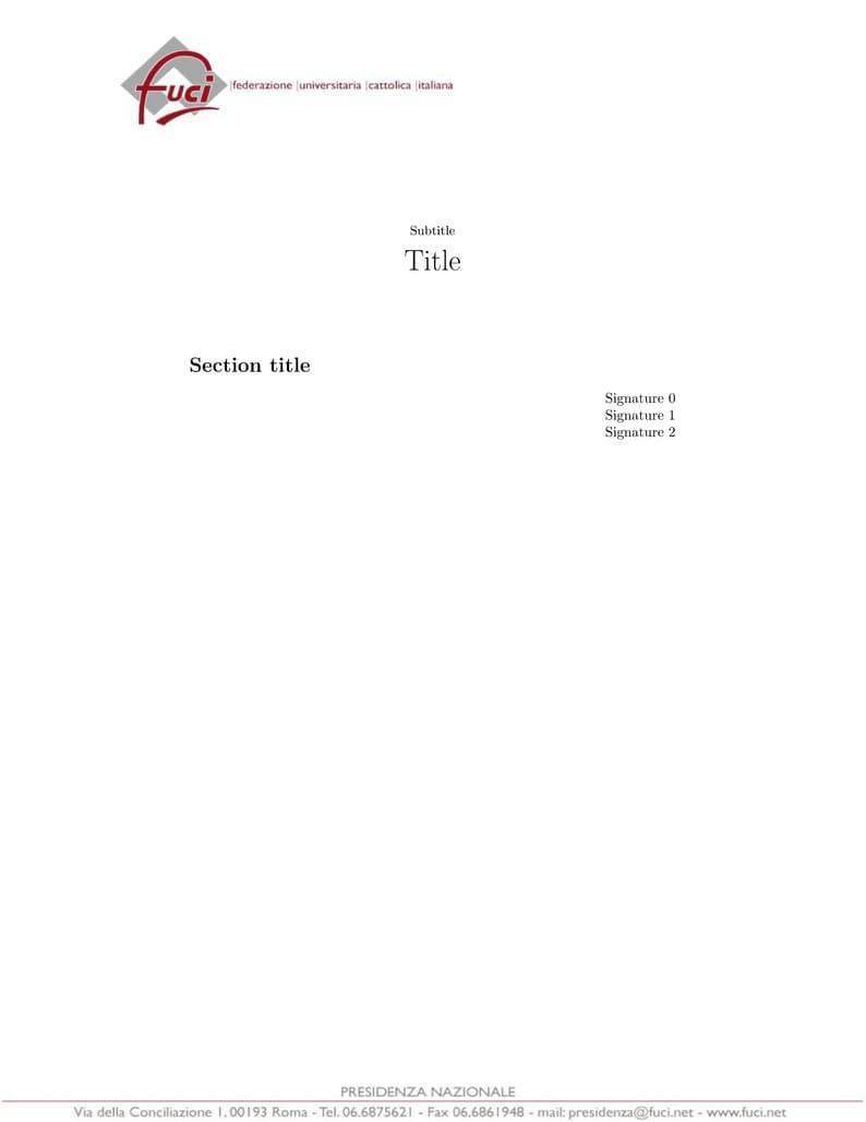 FUCI National Presidency Communication