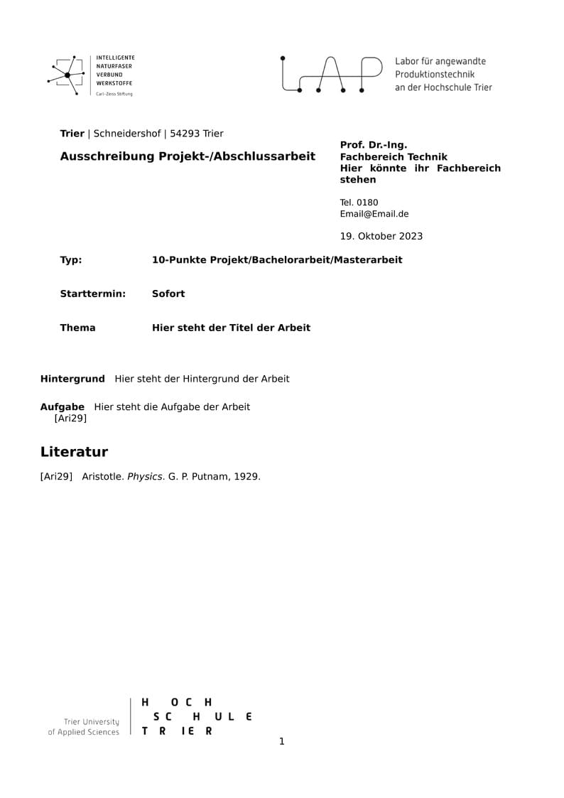 Vorlage Abschlussarbeiten HSTrier CZ-Projekt