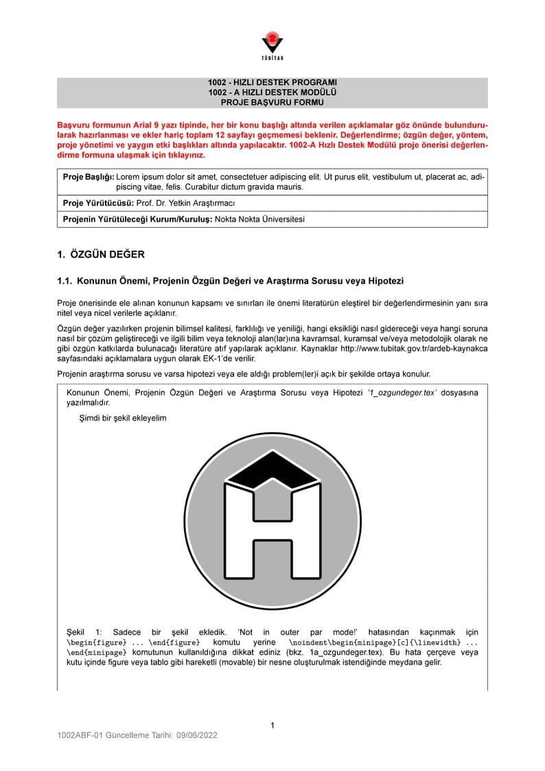 TÜBİTAK-1002-A-Başvuru-Formu