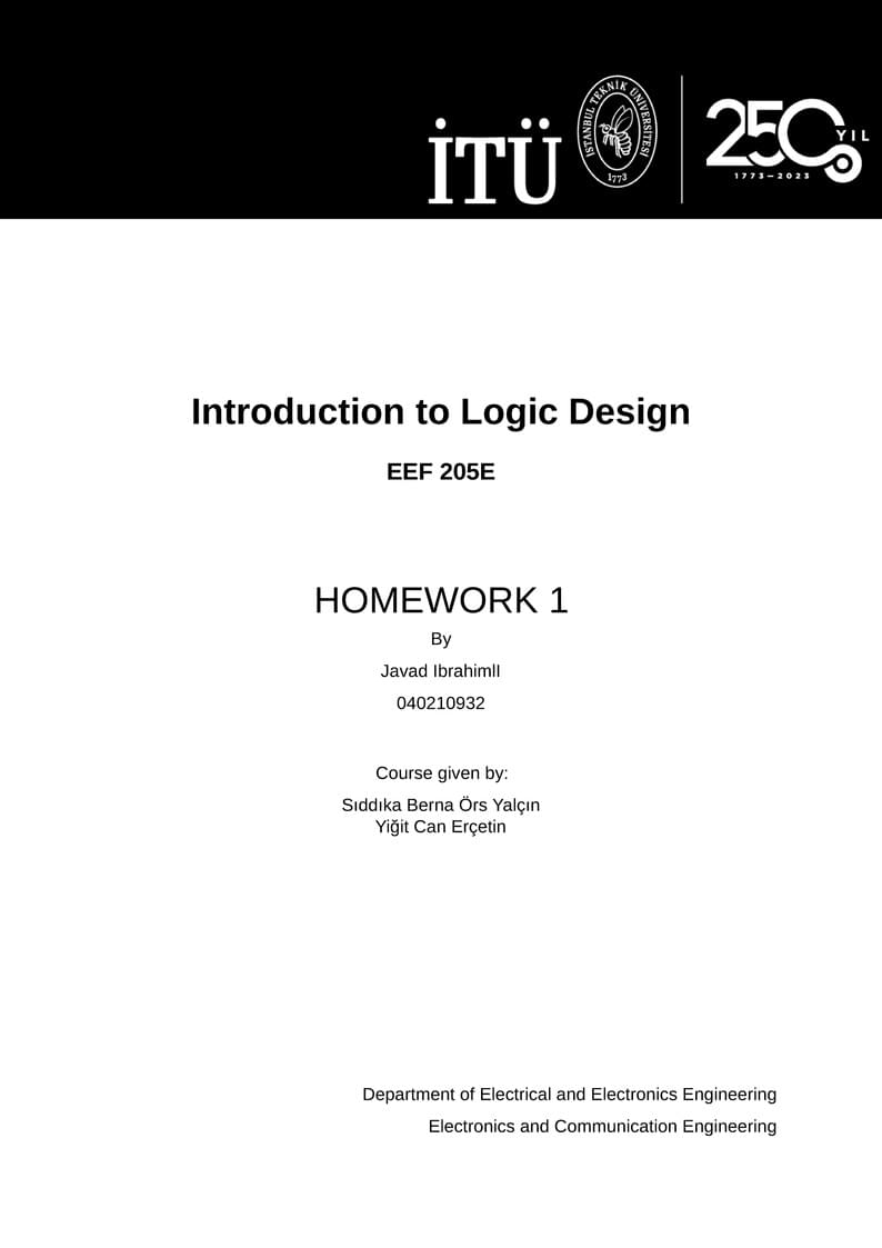 ITU - ELECTRONICS HW report - Javad Ibrahimli