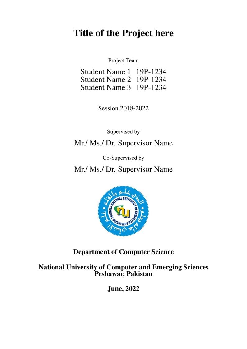 Final Year Project Report (NUCES-PWR-CS)