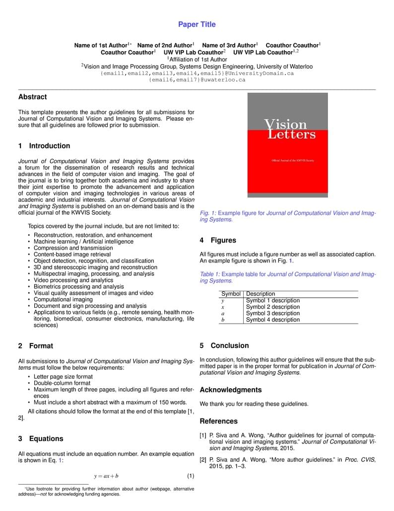 CVIS Latex Template