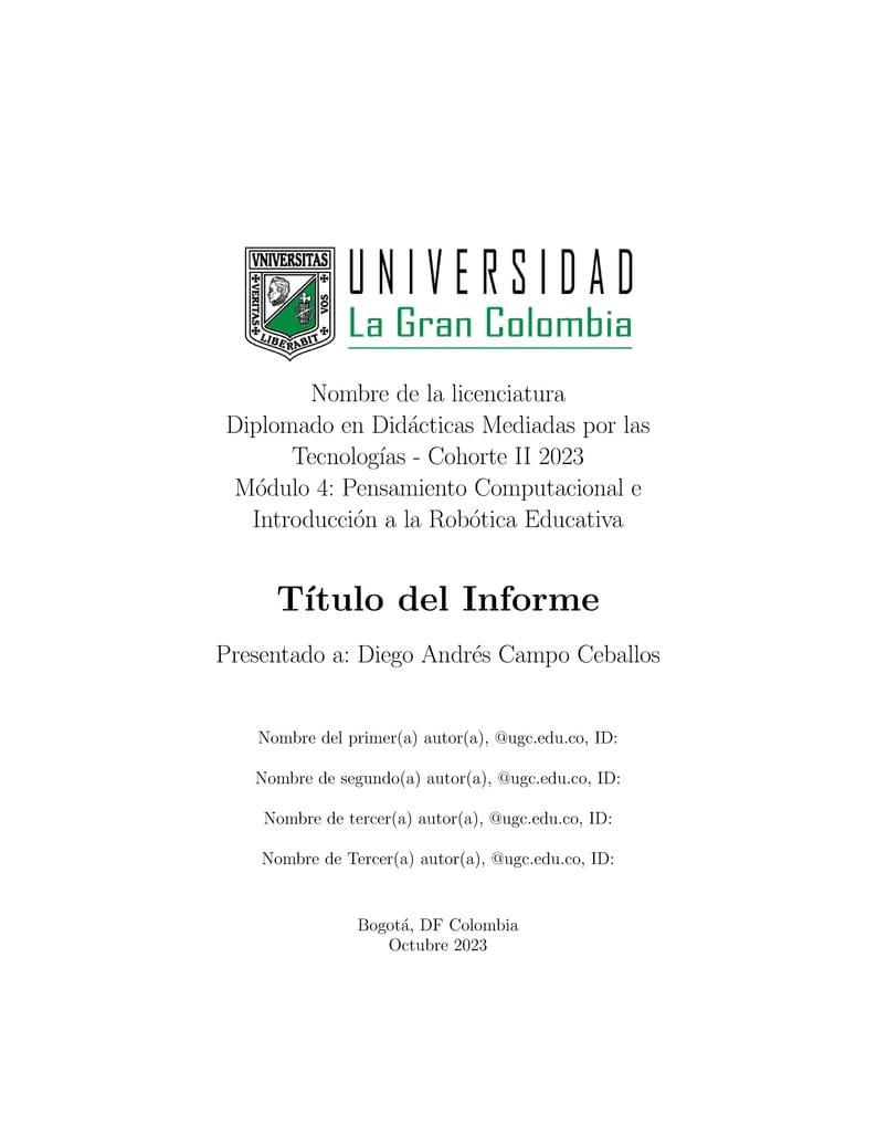 Plantilla LATEX Módulo 4 - UGC Universidad La Gran colombia