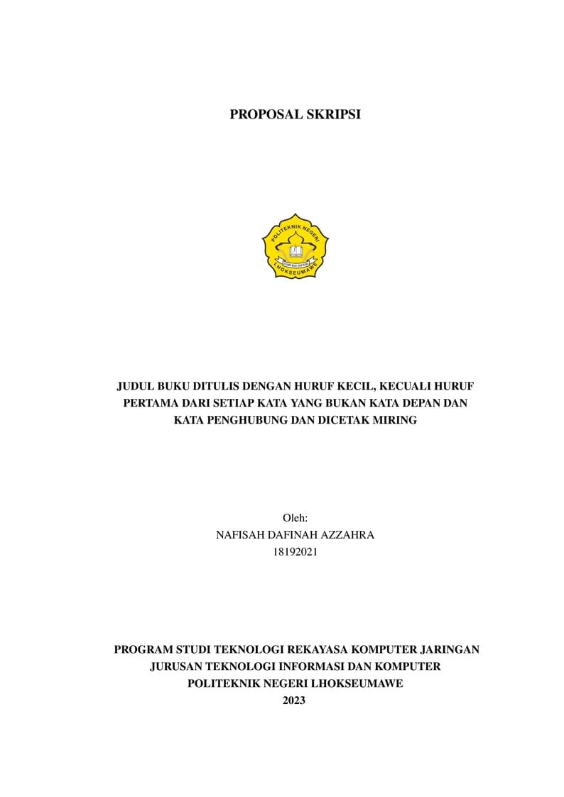 Thesis Template for Politeknik Negeri Lhokseumawe