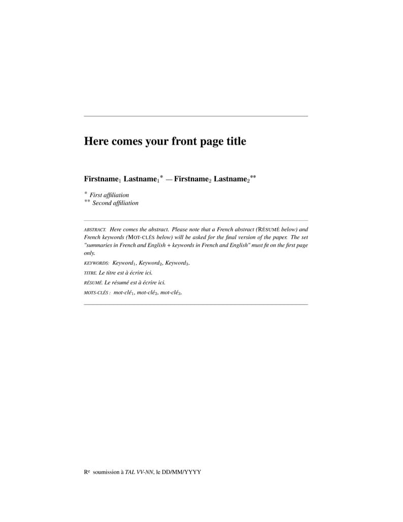 TAL Journal styles