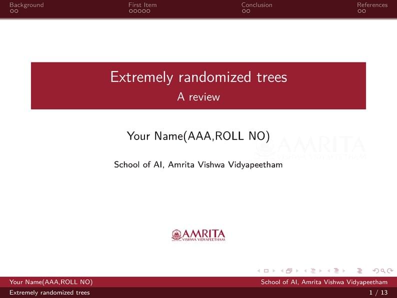Amrita Vishwa Vidyapeetham unofficial Template