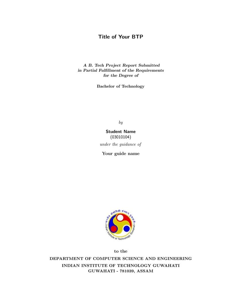 BTP Report Template