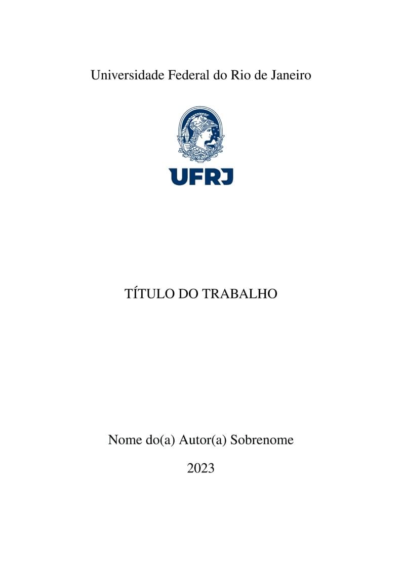 Modelo TCC POLI - UFRJ