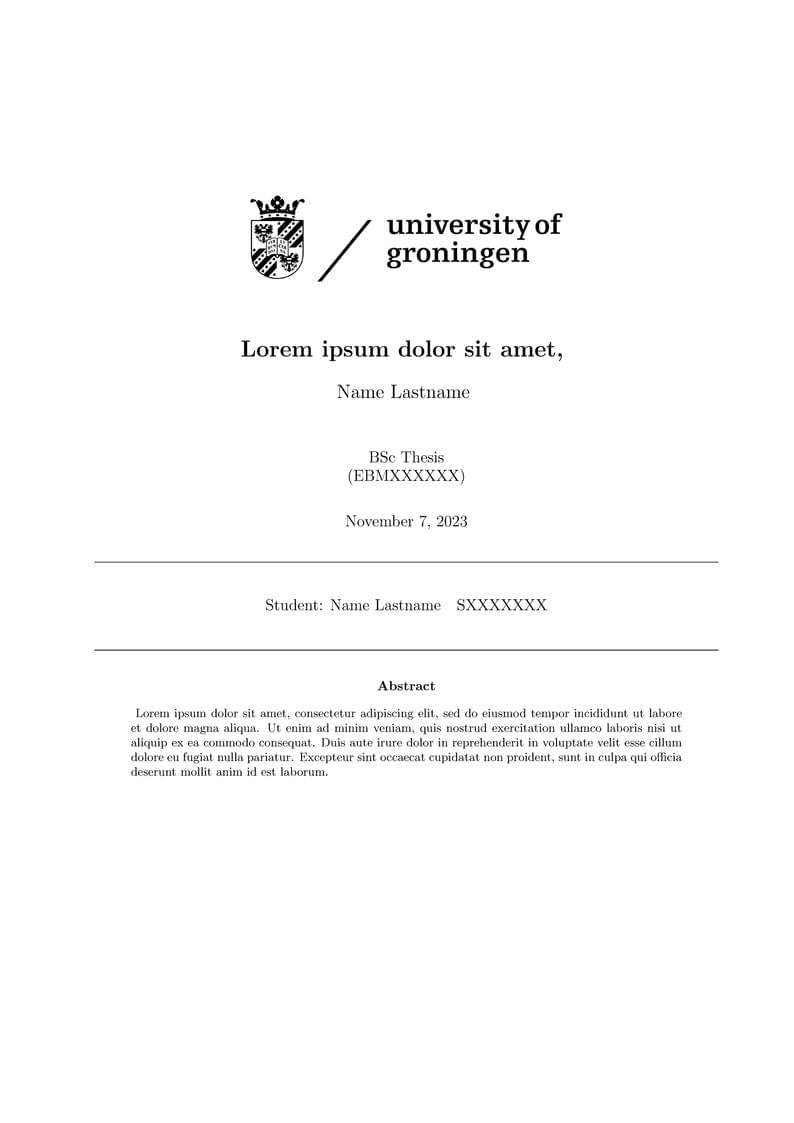 Econometrics/Economics Thesis/Paper template