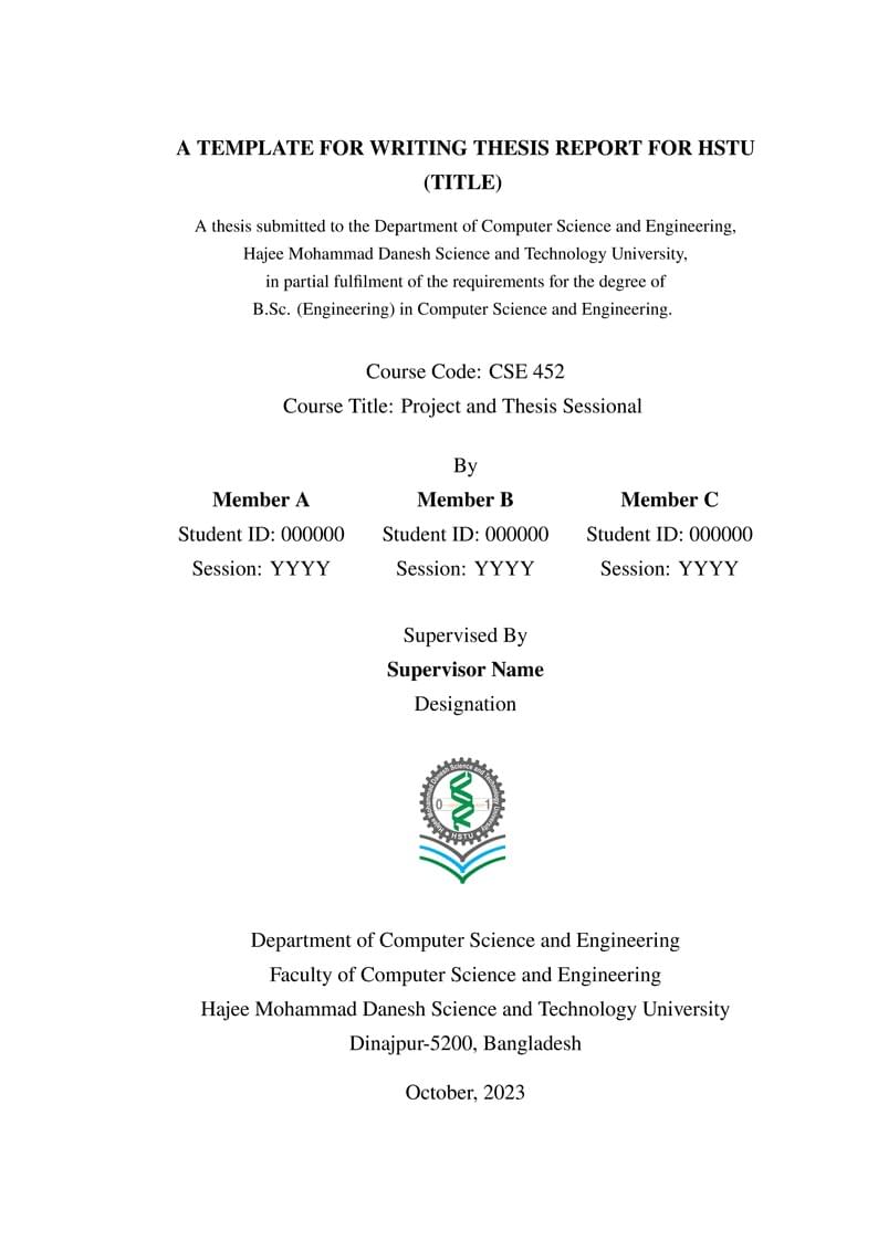 HSTU Thesis Template