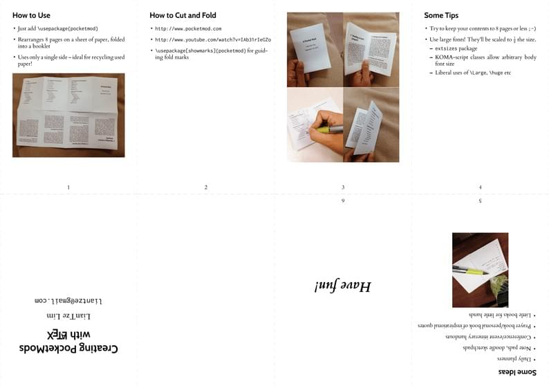 Creating PocketMods with LaTeX