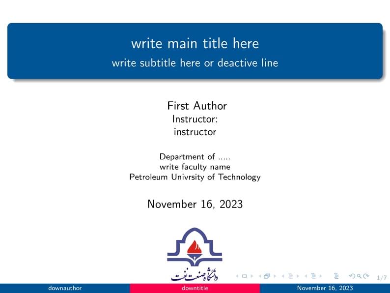 Petroleum University of Technology Tempelate