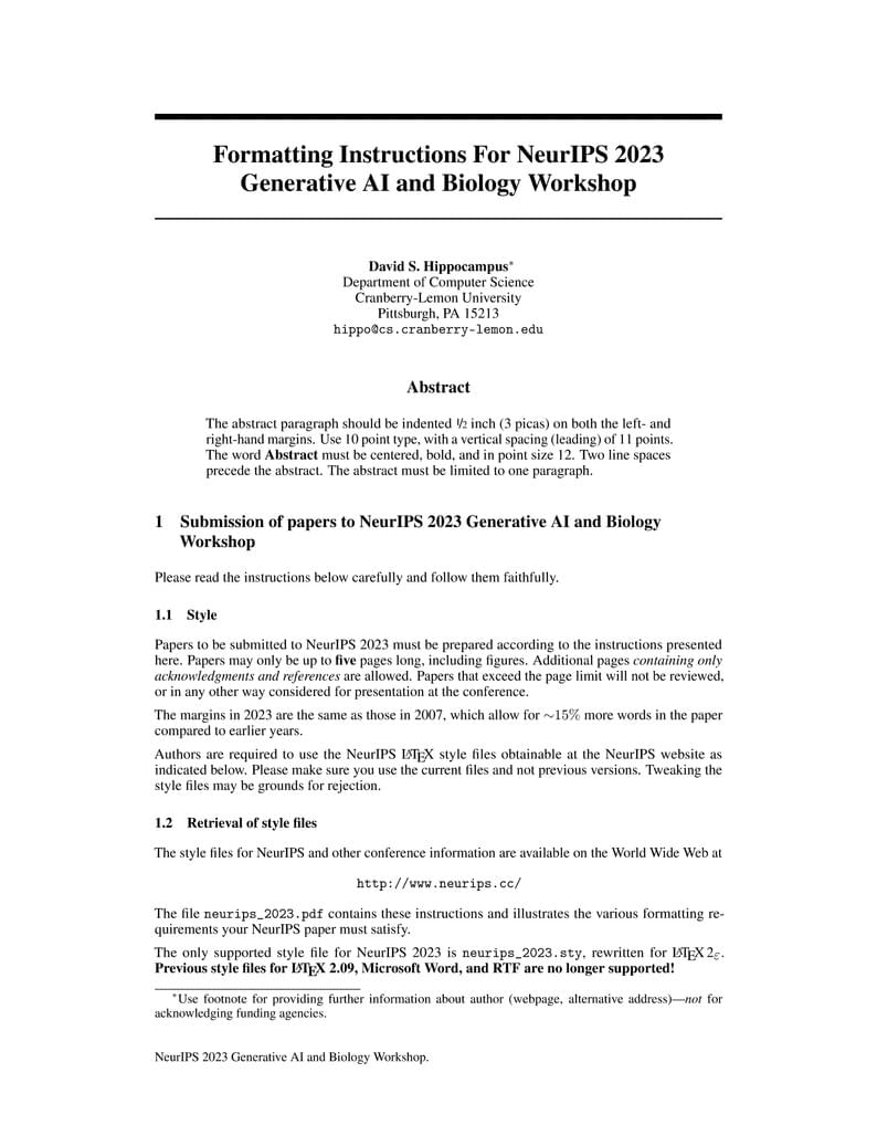 NeurIPS 2023 GenBio Workshop