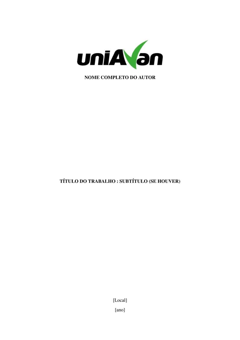 UNIAVAN - Template para artigos acadêmicos (SBC)