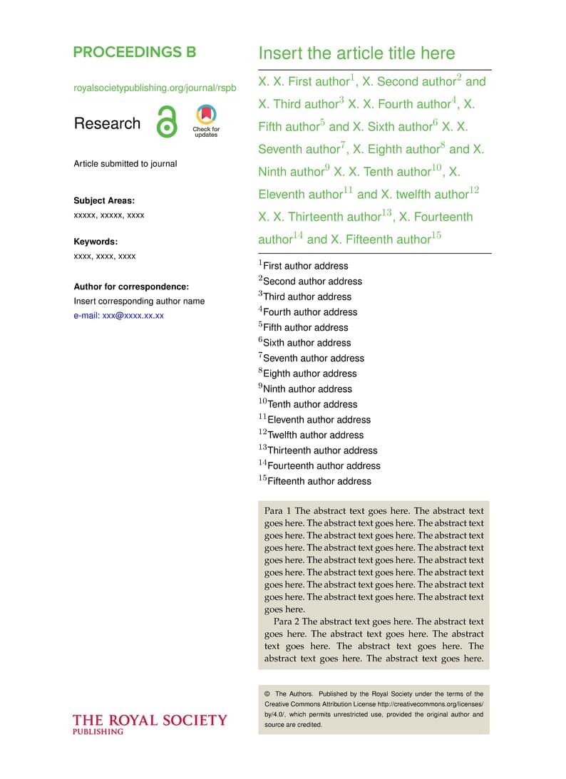 Proceedings of The Royal Society B