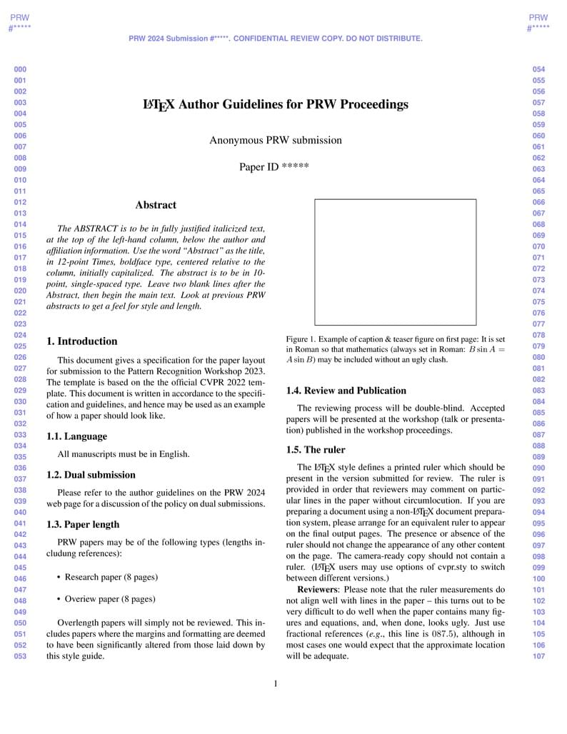 LaTeX Author Guidelines for PRW Proceedings