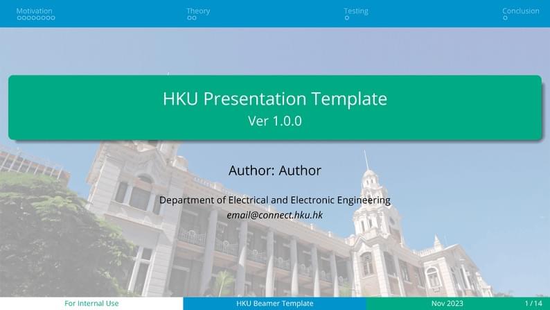 The University of Hong Kong (HKU) Beamer Template