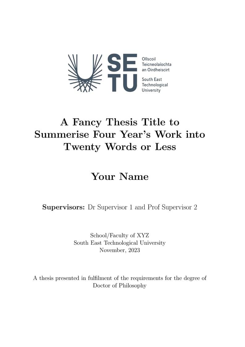 SETU PhD Thesis template