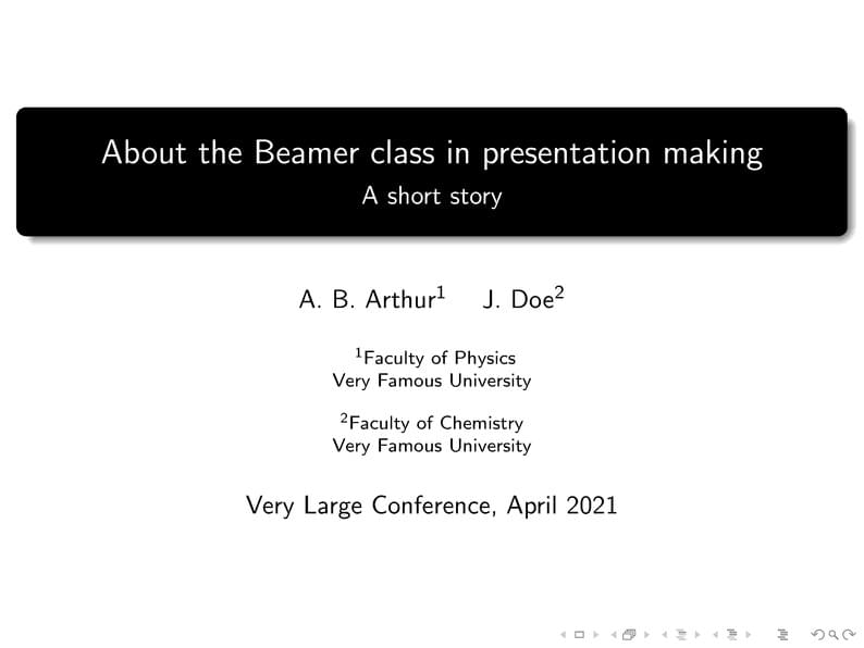 The beamer Minimal Theme (black and white)