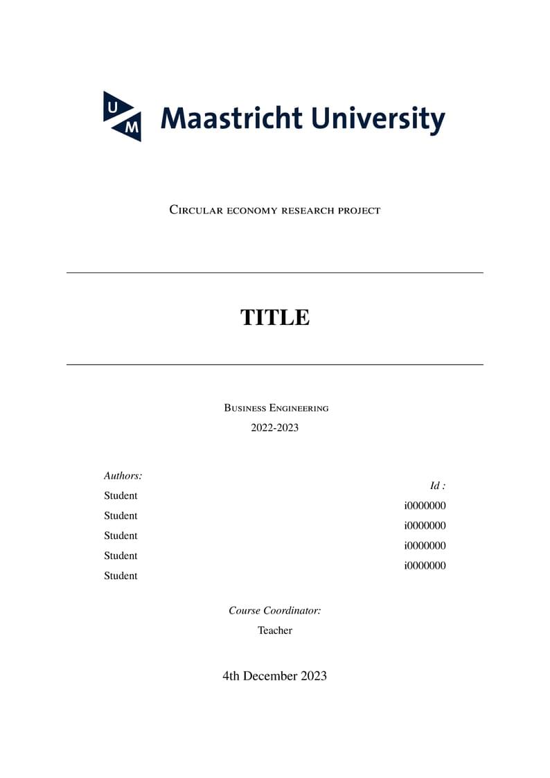Template Maastricht university report