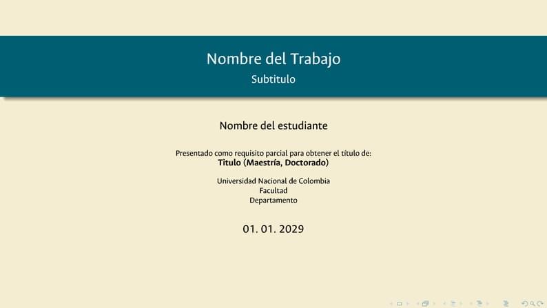 Plantilla Beamer UNAL 2023