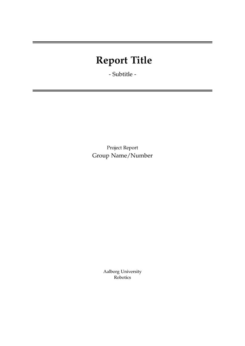 Aalborg University (AAU) Report Template (Improved version)