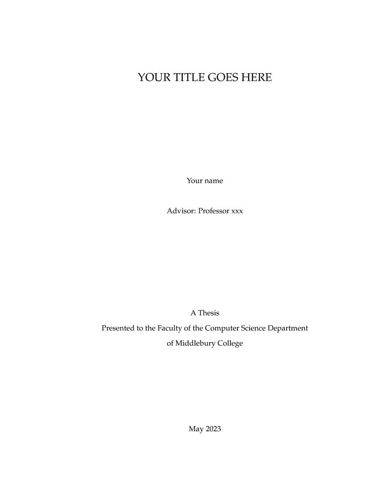 Middlebury Computer Science Thesis Template