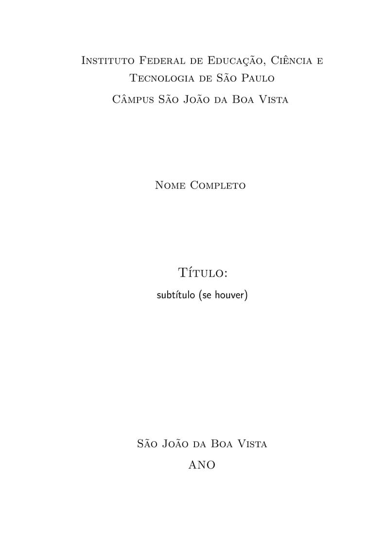 Template Latex - Monografia - IFSP - SBV