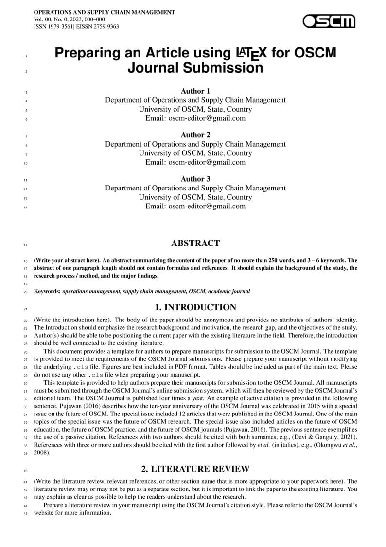 OSCM Journal