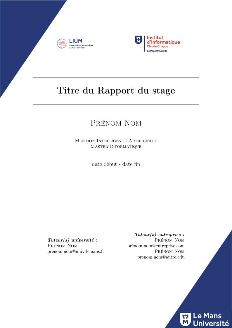 Template Stage Master IA - Université Le Mans