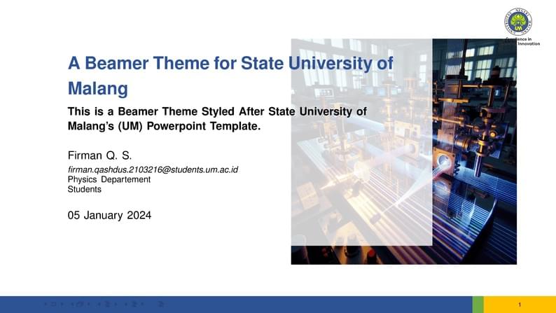 Beamer Theme for State University of Malang (Unofficial)
