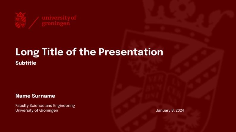 Beamer Theme for University of Groningen (RUG) (Unofficial)