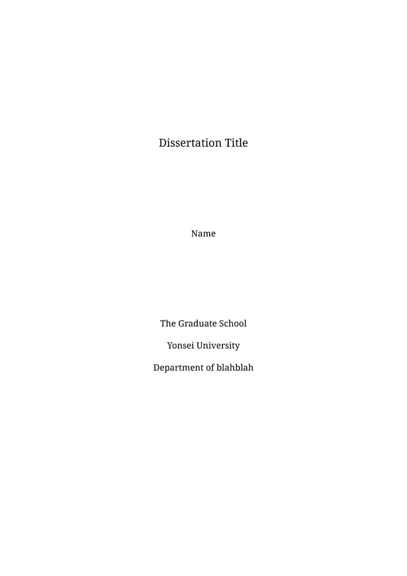Yonsei Thesis/Dissertation Template
