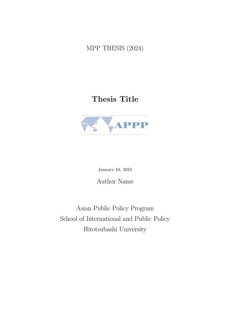 APPP (Hitotsubashi University) Thesis Template