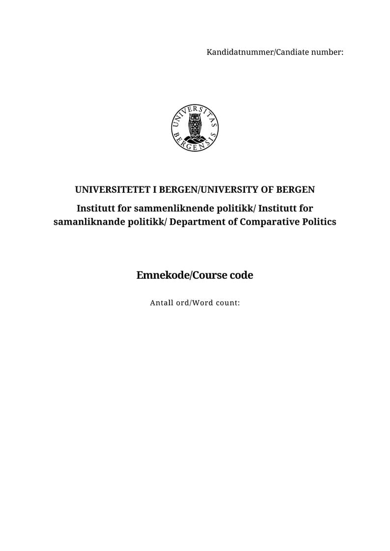 UiB SAMPOL Outline