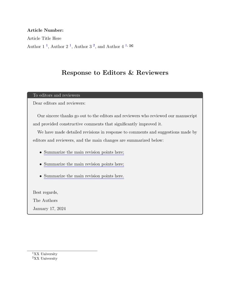 General Journal Response Letter