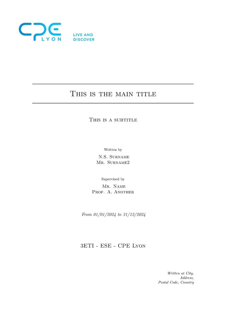 Unofficial Template CPE Lyon